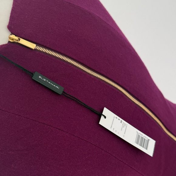 Elie Tahari Sleeveless Wine Midi Dress size 2 Elie Tahari Burgundy Colorblock - Picture 10 of 12